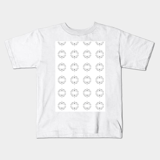 Graphic Moth Pattern Two Kids T-Shirt by Hunholy